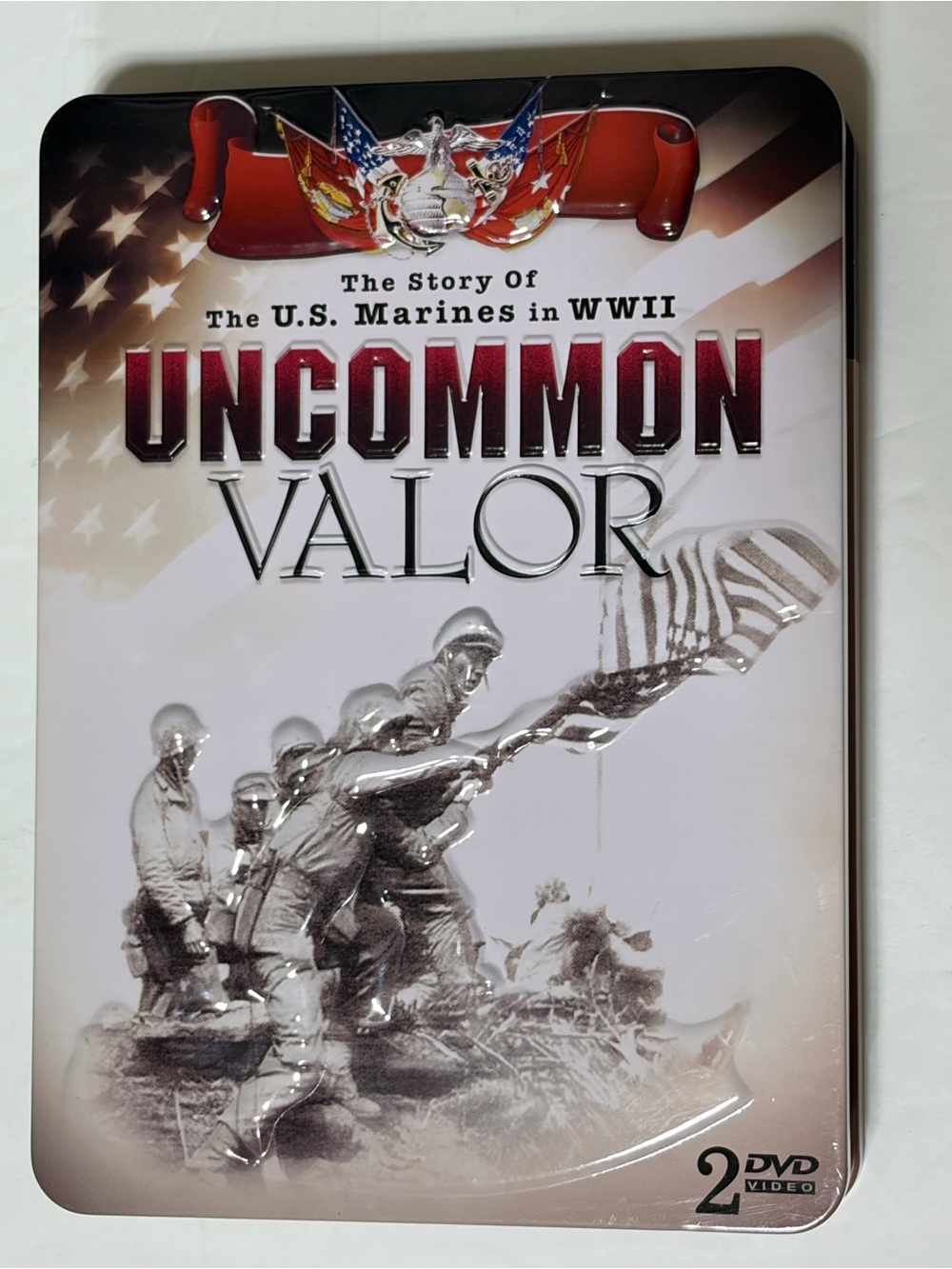 Uncommon Valor The Story of the U.S. Marines in WWII 2 DVD Set In Tin Case